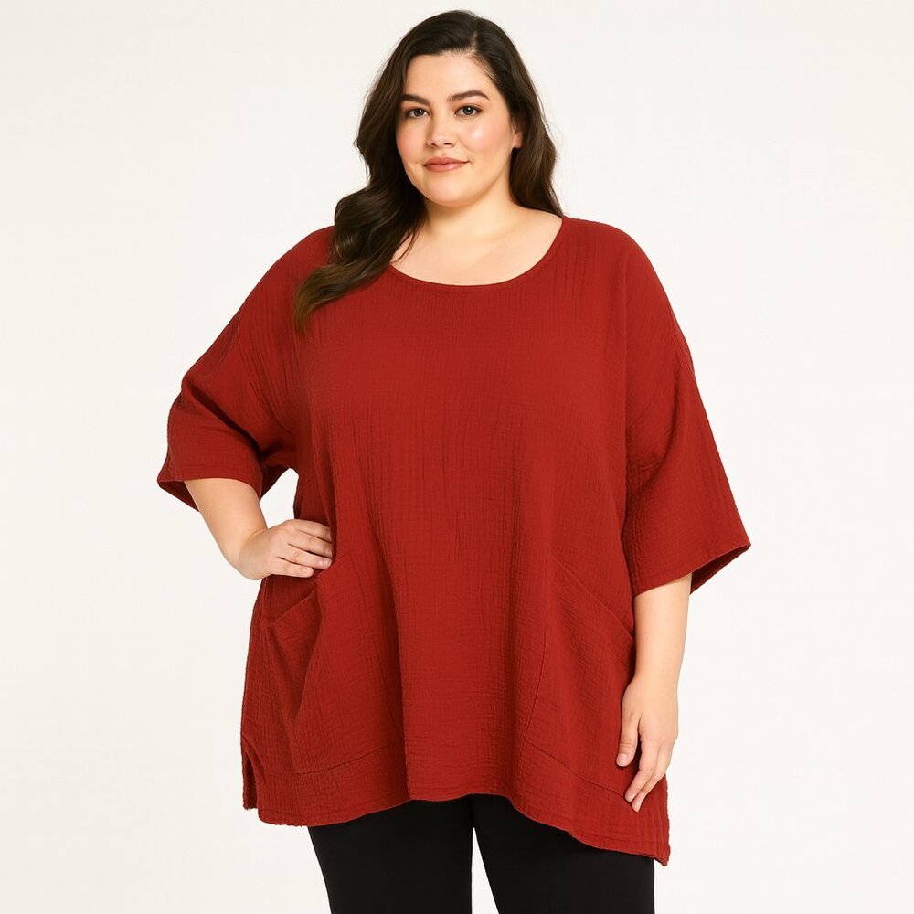 Jones & Co.Women's Plus Size 3X Textured Tunic Top Oversized Loose Fit - Picture 10 of 10